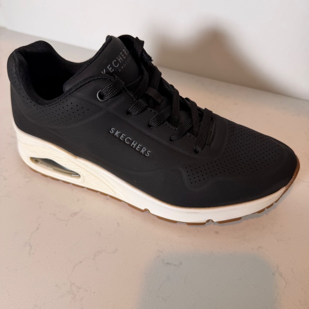 Sketchers Street UNO Stand On Air-Cooled Memory Foam Black Sneakers 8 Womens